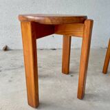 tabourets vintage en bois massif – design scandinave empilabl