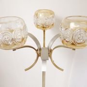 Light steel and glass design 1970 vintage 70's funky retro pop space age seventies floor lamp