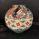 Mixed ceramic ball vase Vallauris Jean Gerbino 1876-1966
