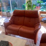 Leather two-seater sofa