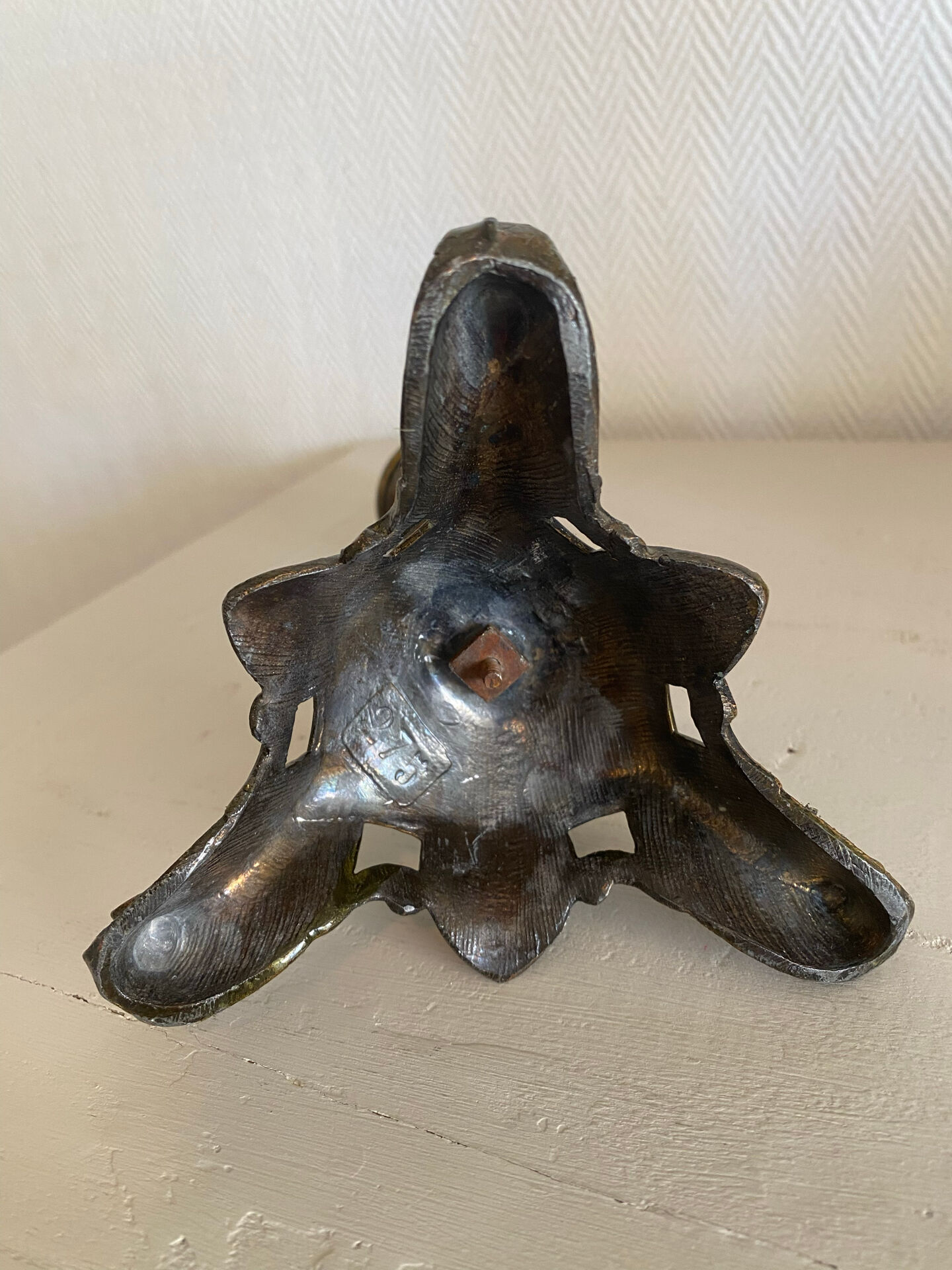 Ancien bougeoir XIXeme à figure féminine
