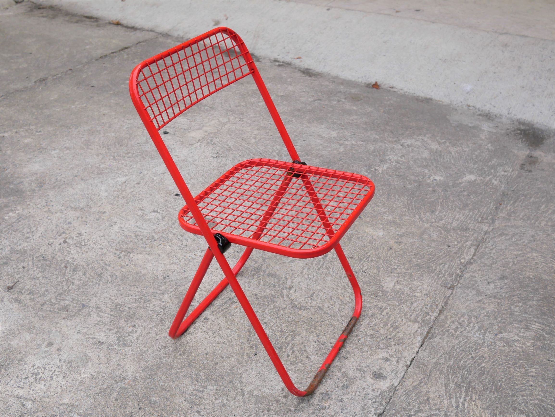 Metal folding chair by Talin editions, years 70