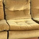 Vintage velvet modular sofa, vintage armchairs