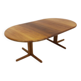 Vintage Danish round extendable dining table solid teak 1960s