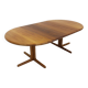 Vintage Danish round extendable dining table solid teak 1960s