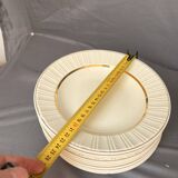 Ancien 10x Assiette Creuse Villeroy Boch Beige Doré Mettlach France Saar Ec