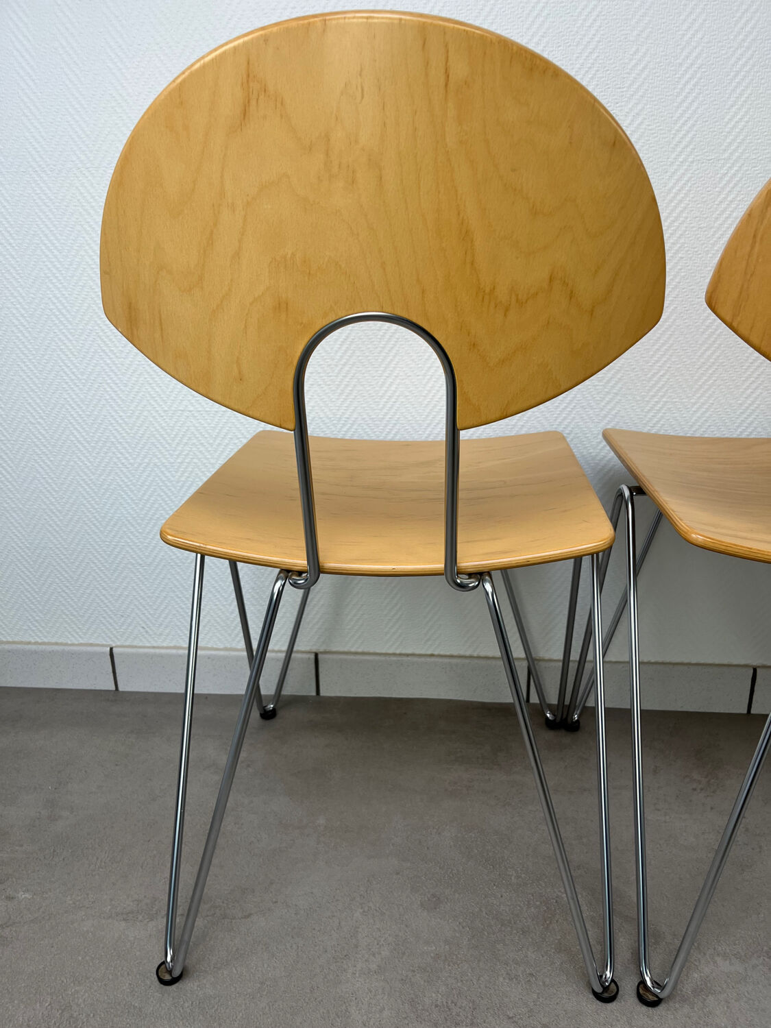 6 Mikado chairs 1800, stackable, design by Walter Leeman for Kusck&co.