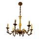 Lustre baroque en laiton massif