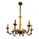 Lustre baroque en laiton massif