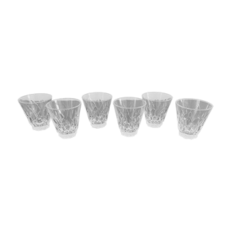 6 glasses of port/white wine in vintage Schell chiseled crystal