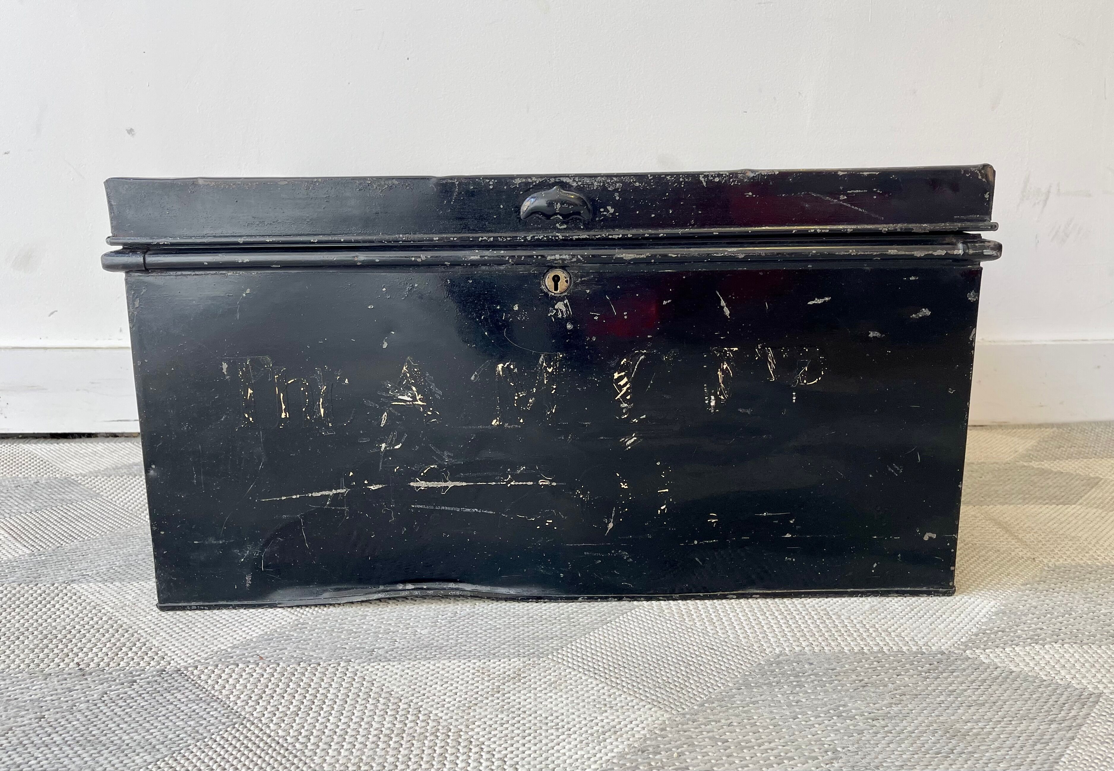 Vintage Black Metal Document Box