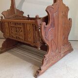 Solid teak carved swing cradle