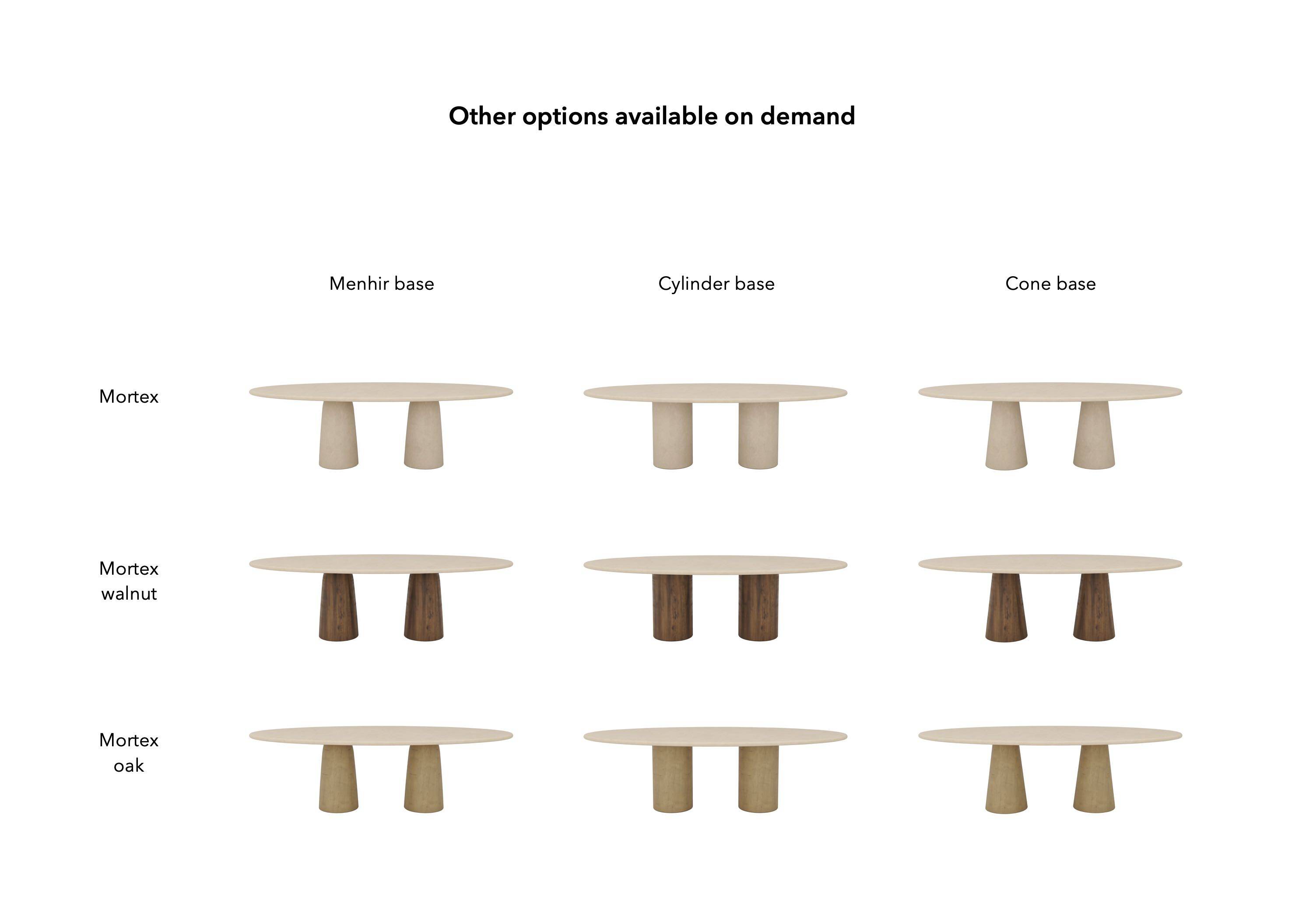 Handcrafted w/ Plaster - Textured Dining Table “Ellipsis” – Oval Shape 260