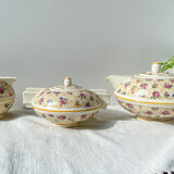 Robj Paris Coffee Tea Set with Floral Yellow Porcelain Core - Vintage Art Deco Style
