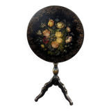 Table Guéridon Napoléon III Peinte à La Main , XIXe Siècle