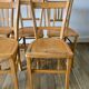 Set of 5 Luterma light blond wood bistro chairs from the 50s