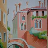 Janick LEDERLE: Small canal in Venice, original signed lithograph