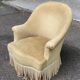 Fauteuil crapaud en velours velours jaune moutarde
