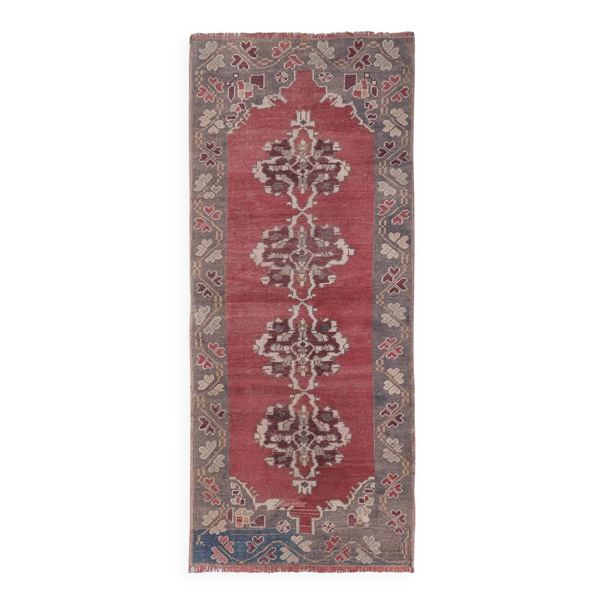 Vintage Turkish hallway rug 102x237 cm