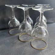 6 Daum water glasses with gold putoises