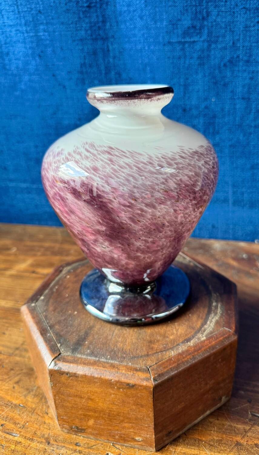 Round blown glass vase from Biot by Jean-Claude Novaro