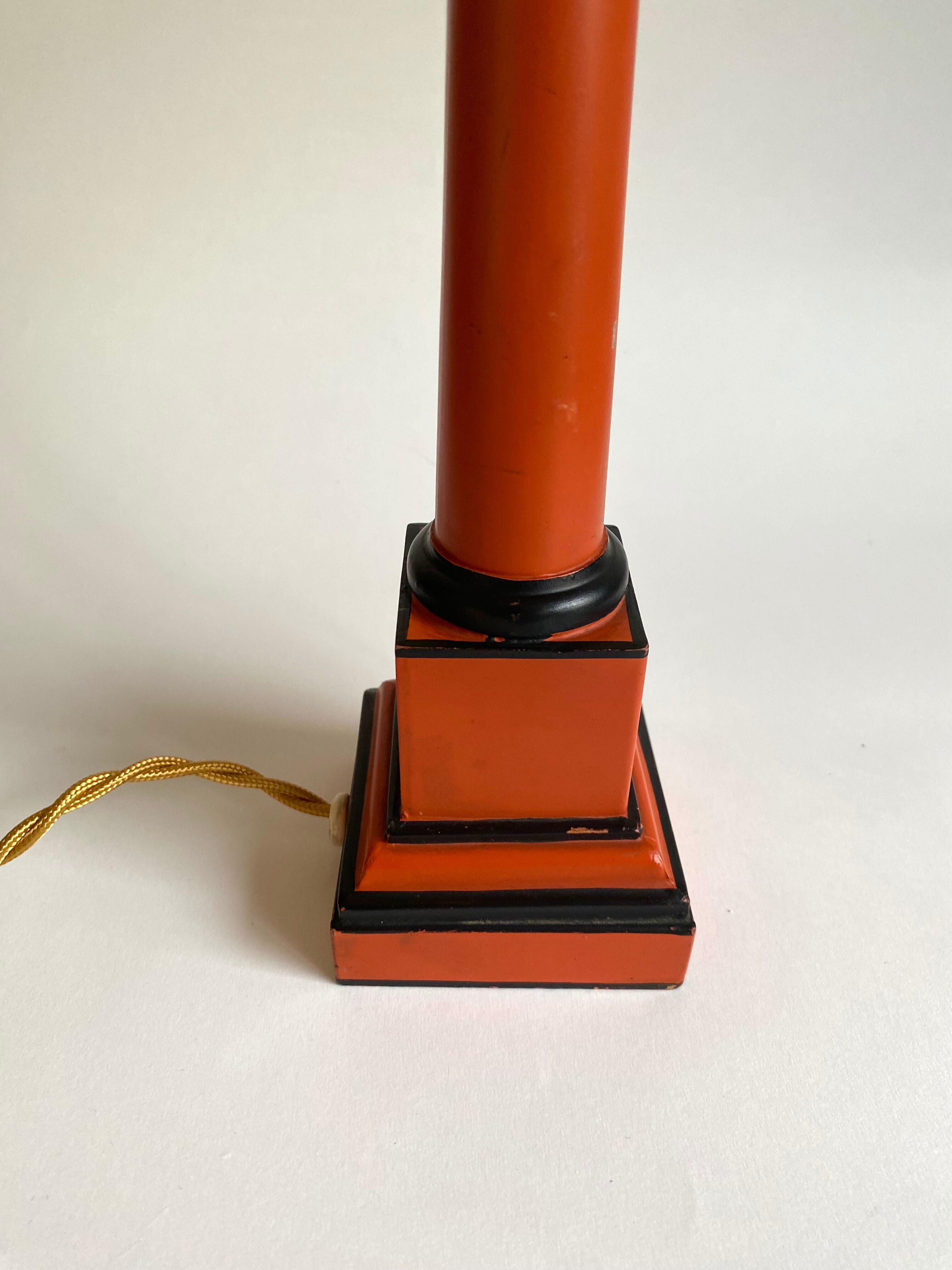 Foot and lampshade painted metal, fabric cable 2 m