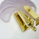 Wall wall lamp shell in pink scribbled glass, gilded metal and brass. Year 70