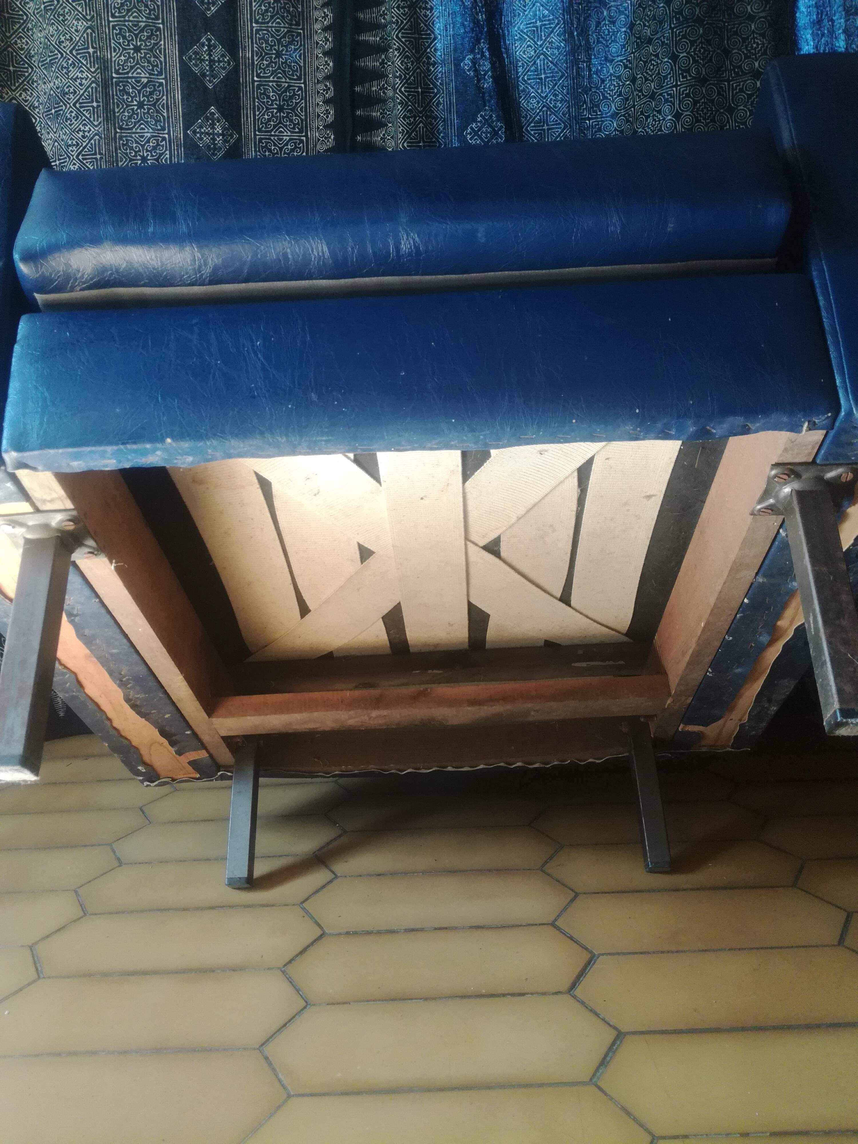 Vintage blue skai chair