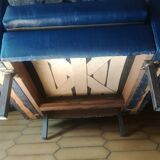 Vintage blue skai chair