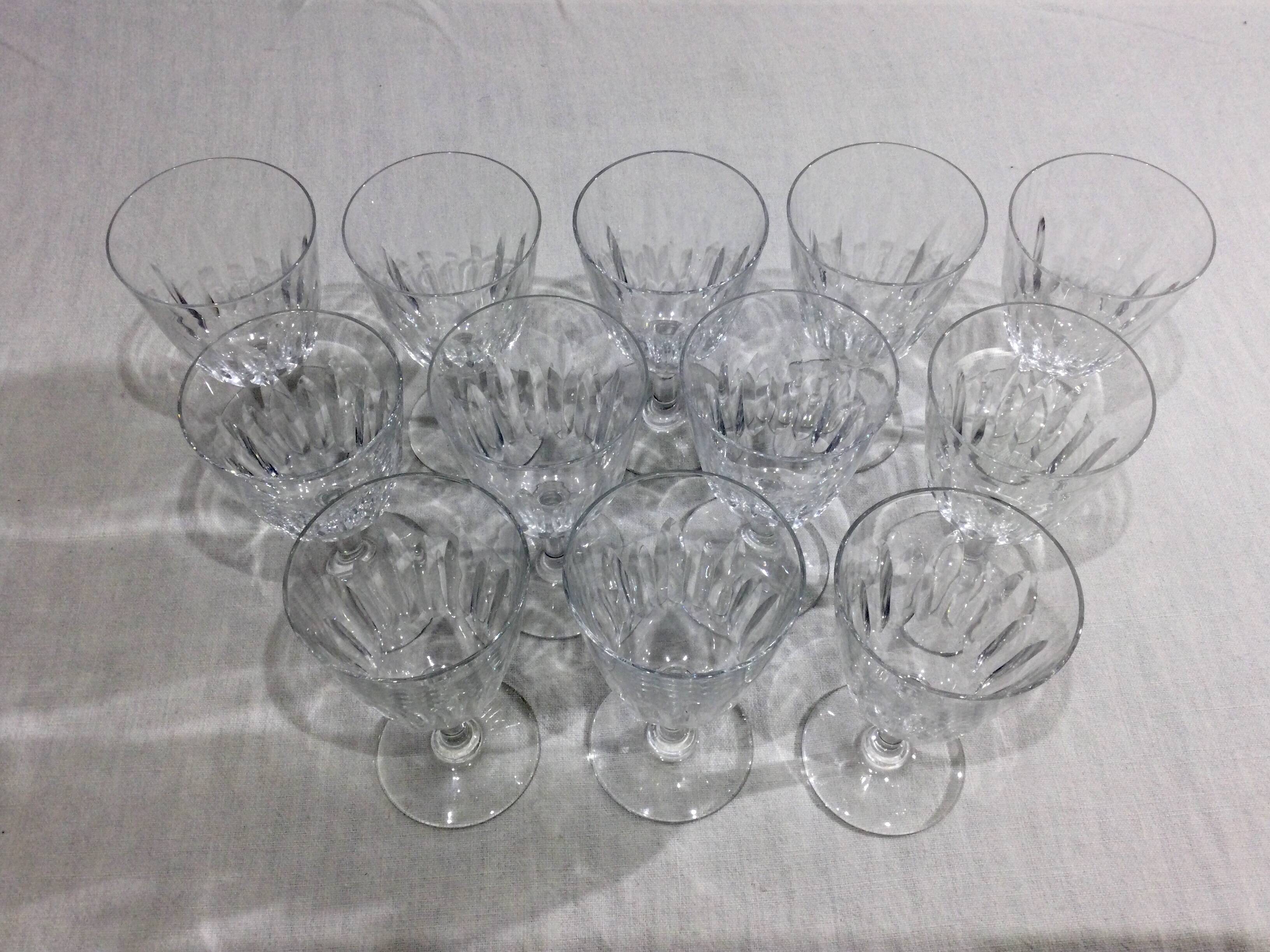 Baccarat – 12 Baccarat Crystal Water Glasses, Casino Pattern