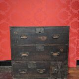 Commode à linge Tansu Japon, style Wabi Sabi, début XIXeme