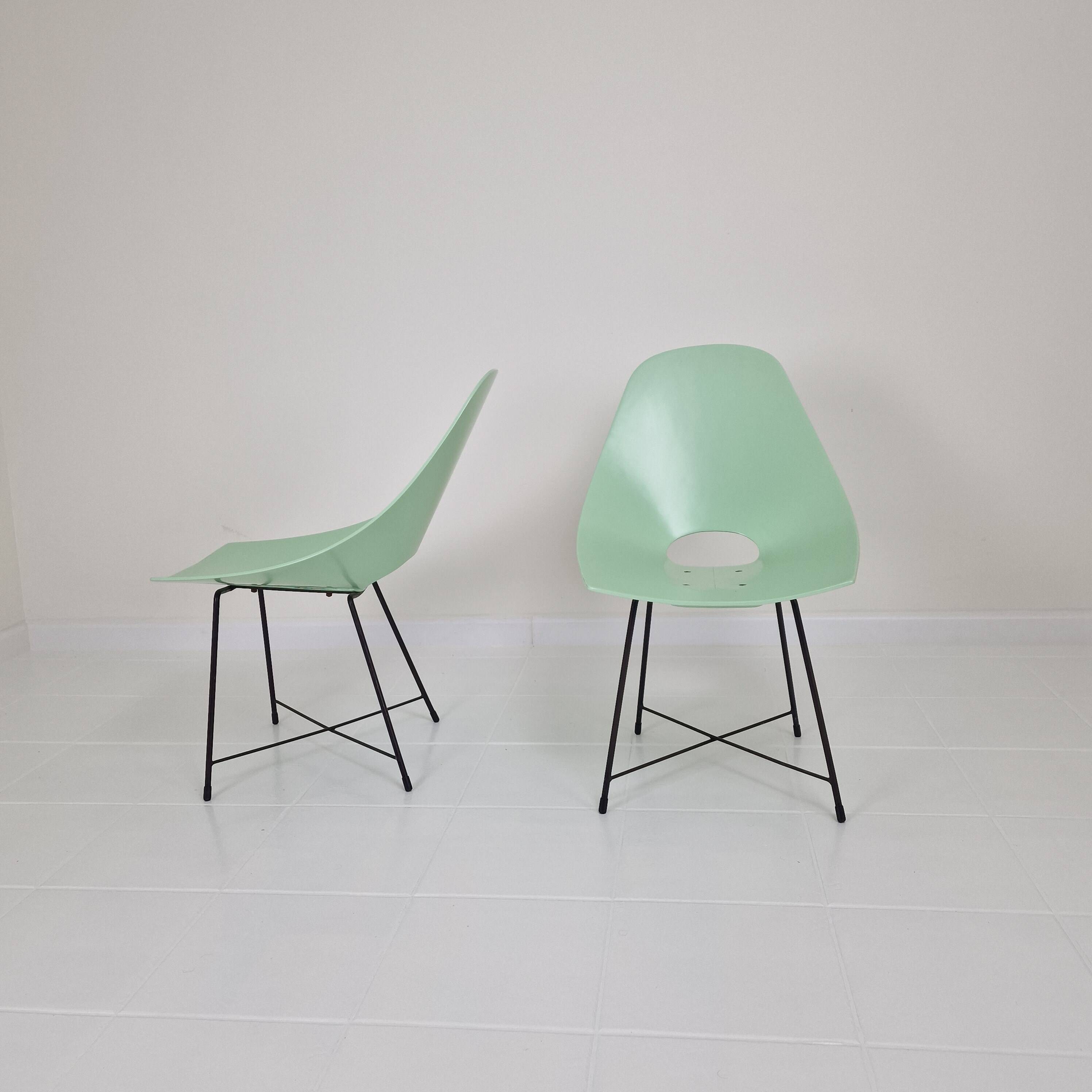 Pair of Augusto Bozzi Chairs for Saporiti, Italy 1950's