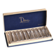 Set of 10 knife rests in a Daum France box, crystal, 1960s.