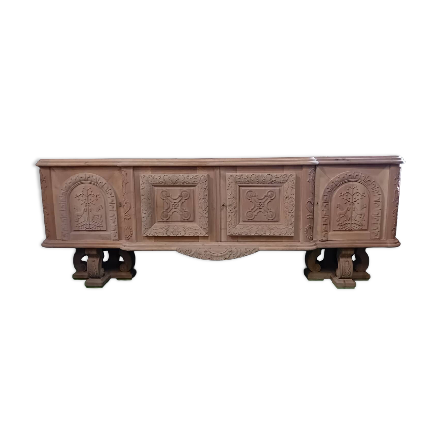 Huge sideboard, 1957, solid natural walnut