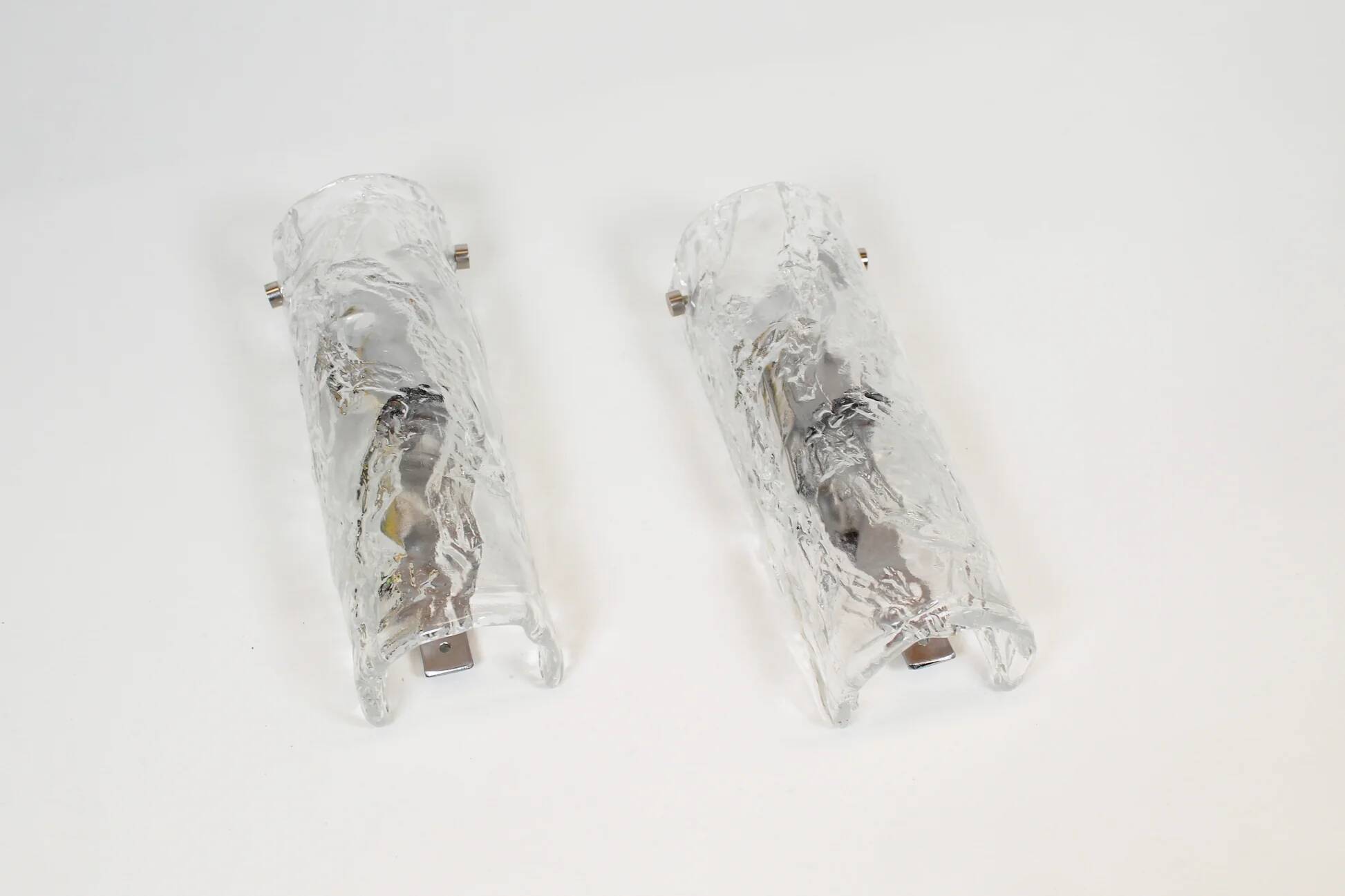Pair of medium size 1970's Murano glass wall lamps by AV Mazzega