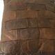 4 coussins en cuir vintage patchwork années 70
