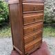Chiffonnier, commode vintage en chêne à 5 tiroirs