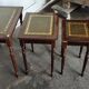 Set de trois tables gigogne dessus cuir