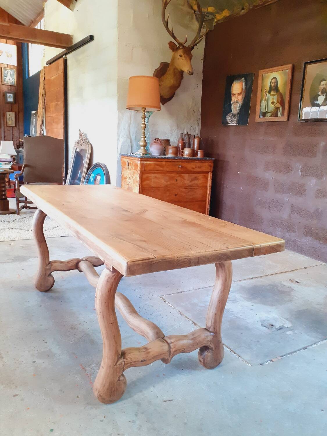 Rustic oak table.