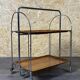 Chariot de service table d'appoint dinette space age brown design 60s 70s