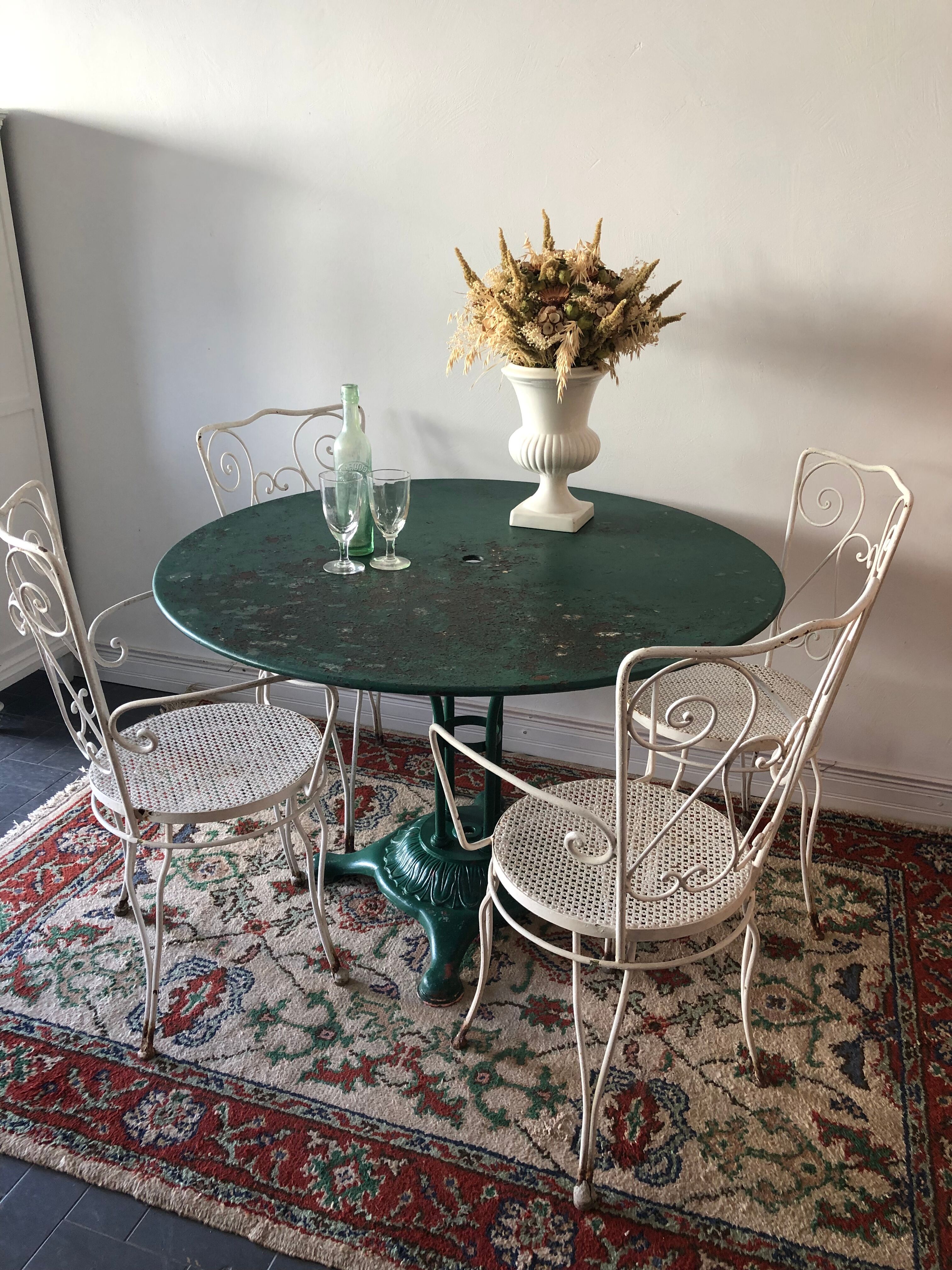 Old patinated bistro table