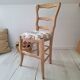 Country chair in blue toile de Jouy
