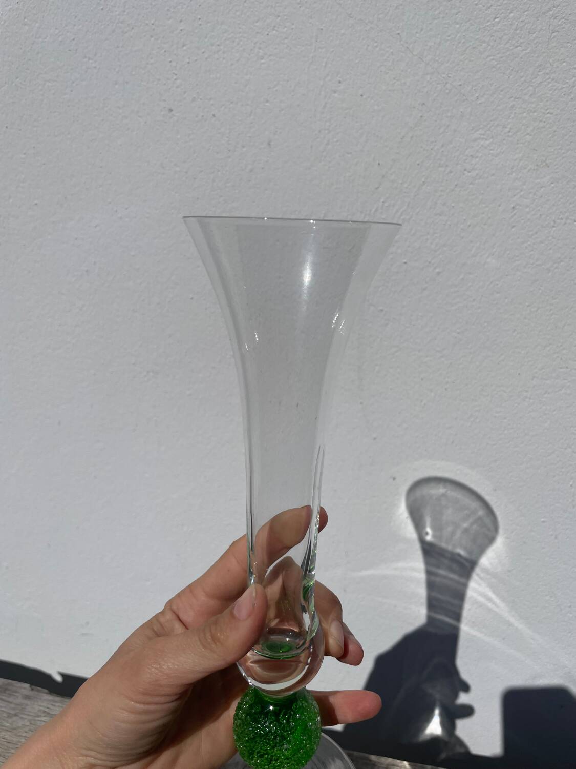 Green Murano glass vase