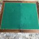 Old Game Table Folding Wood Green Carpet + Vintage Brass Hooves