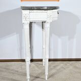 Console demi-lune en bois rechampi, style Louis XVI, début XIXème