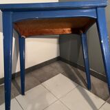 Old side table in blue wood