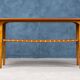Teak and Oak Coffee Table with Rattan Shelf, Denmark, 1960s