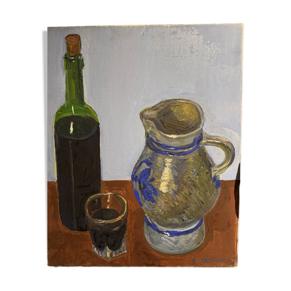 Peinture à l'huile Nature morte signé R-LEGRAND