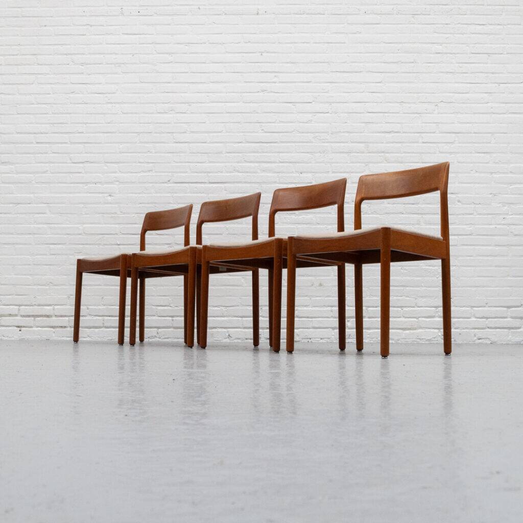 Danish dining chairs set by Johannes Nørgaard 1960s