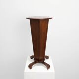 Art Deco round Oak Side Table, France 1930s